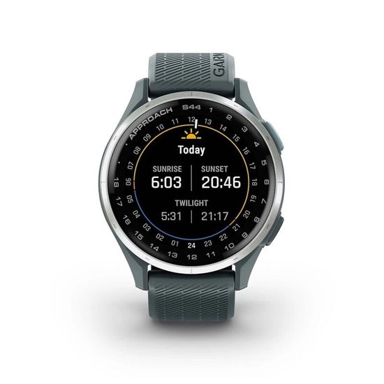 Умные часы Garmin Approach S44 Серебристый алюминиевый безель с силиконовым ремешком Twilight