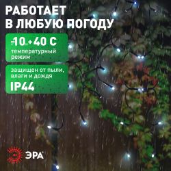 Садовая гирлянда ЭРА ERASF22-29 Бахрома на солнечной батарее холодный свет 2.4*0.5 м