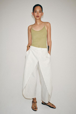 ZARA БРЮКИ-ПАРЕО В ПОЛОСКУ ИЗ СМЕСОВОГО ЛЬНА — ZW COLLECTION, ПОЛОСКИ