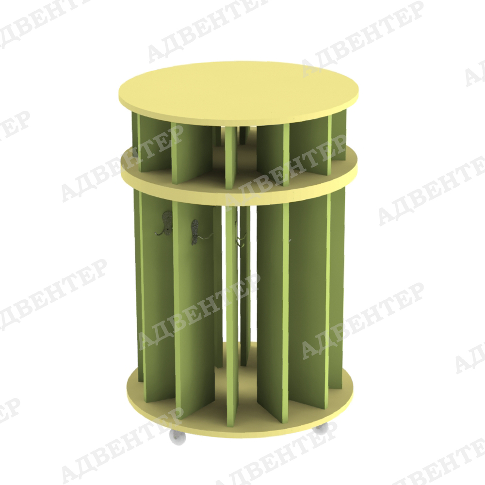 Полотенечница напольная на колёсах круглая 12 секций