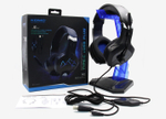 Накладные проводные наушники Komc M6 с МК Type-C+USB-LED black