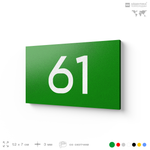 Табличка с номером 61 на дверь квартиры, для офиса, кабинета, аудитории, склада, зеленая 120х70 мм, Айдентика Технолоджи