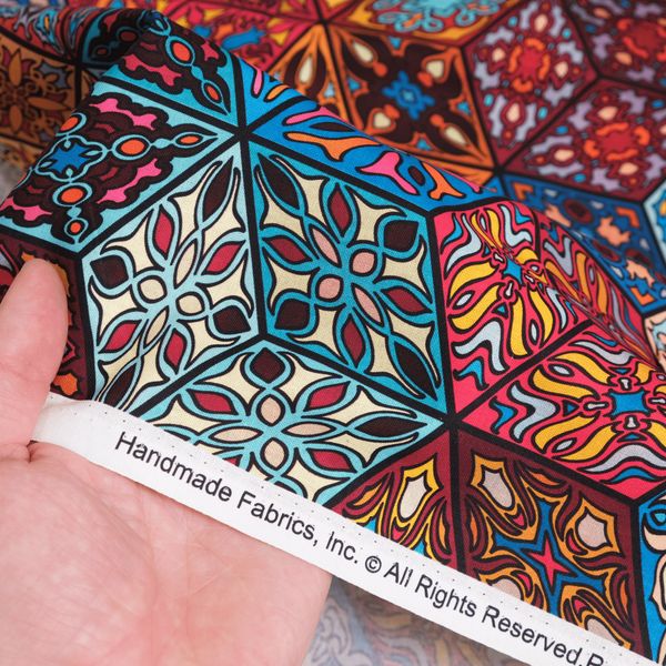 КУБИЧЕСКИЙ ВИТРАЖ 100% хлопок Handmade Fabrics 4
