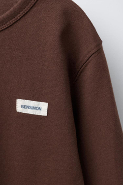 ZARA Х BENSIMON® ФУТБОЛКА С ДЛИННЫМИ РУКАМИ, КОРИЧНЕВЫЙ