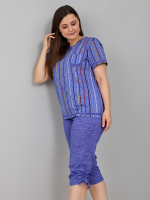 Пижама с бриджами КД-61/рогожкавасилек-цепочка