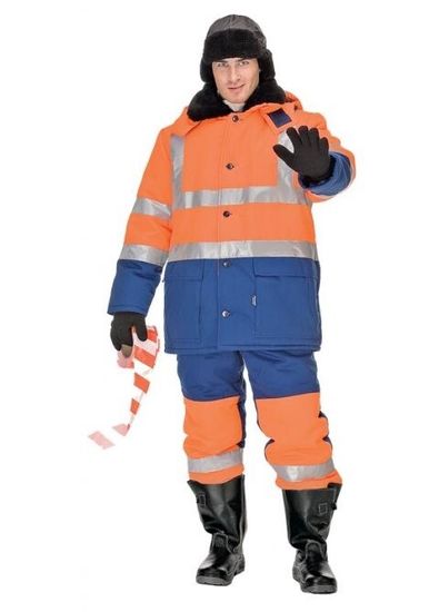 Костюм зимний "Антарес" полукомбинезон (оранжевый/синий)