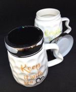 Кружка рифленая "Ананас"c герм.зерк. крышкой