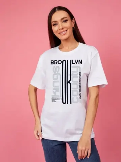 Футболка бруклин женская оверсайз с принтом