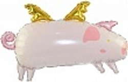 Шар (28""/71 см) Фигура, Поросенок(свинка) с крылышками, 1 шт. Б043