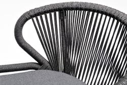 "Венето" обеденная группа на 6 персон со стульями "Милан", каркас темно-серый, роуп темно-серый