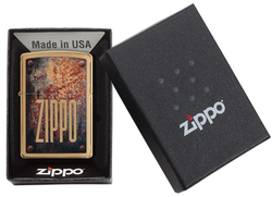 Зажигалка золотистая Rusty Plate Design ZIPPO 29879