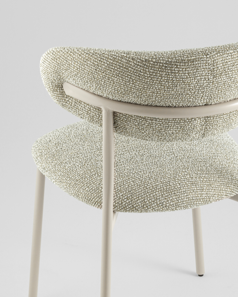 Стул обеденный Ayla бежево-зеленый кремовые ножки