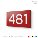 Номер на дверь 481, табличка на дверь для офиса, квартиры, кабинета, аудитории, склада, красная 120х70 мм, Айдентика Технолоджи