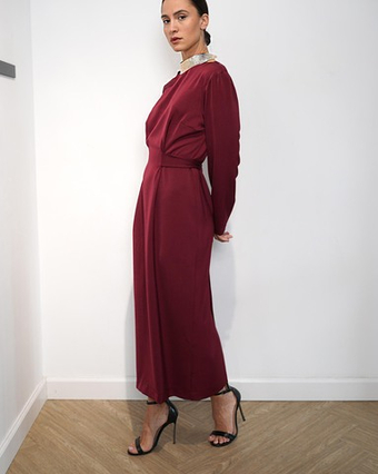 Платье "Идеально село" в винном