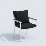 Обеденная группа Ideal Patio  ТЕЛЛА ФЕСТА плюс каркас белый, стол тик 220, ткань антрацит