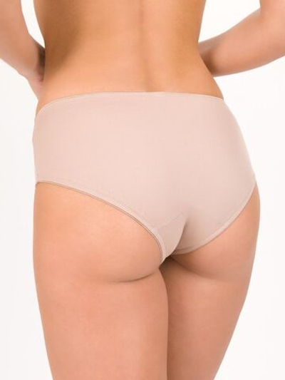 Высокие кофейные трусики-слипы в горошек (Размер: 44) (Цвет: кофейный)