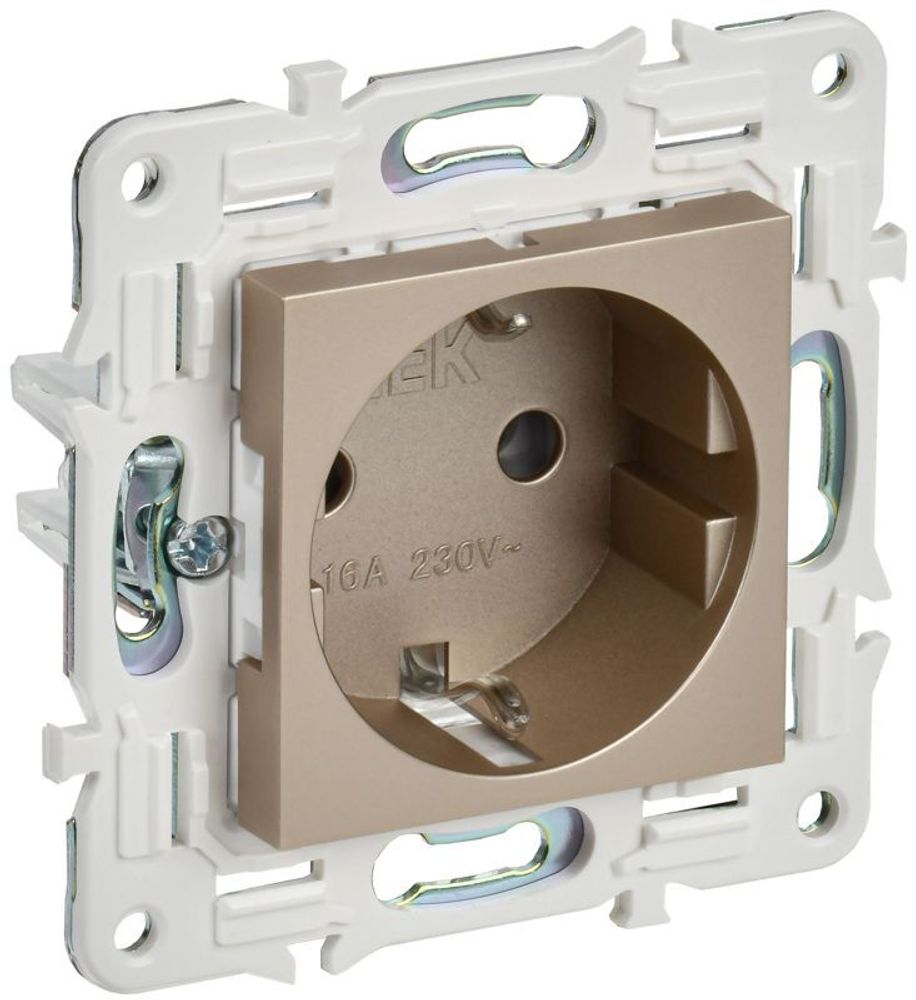 Розетка SKANDY 16А с заземл. без защ. шторок SK-R05Sh шампань IEK SK-R11-16-K37 Розетка SKANDY 16А с заземл. без защ. шторок SK-R05Sh шампань IEK SK-R11-16-K37