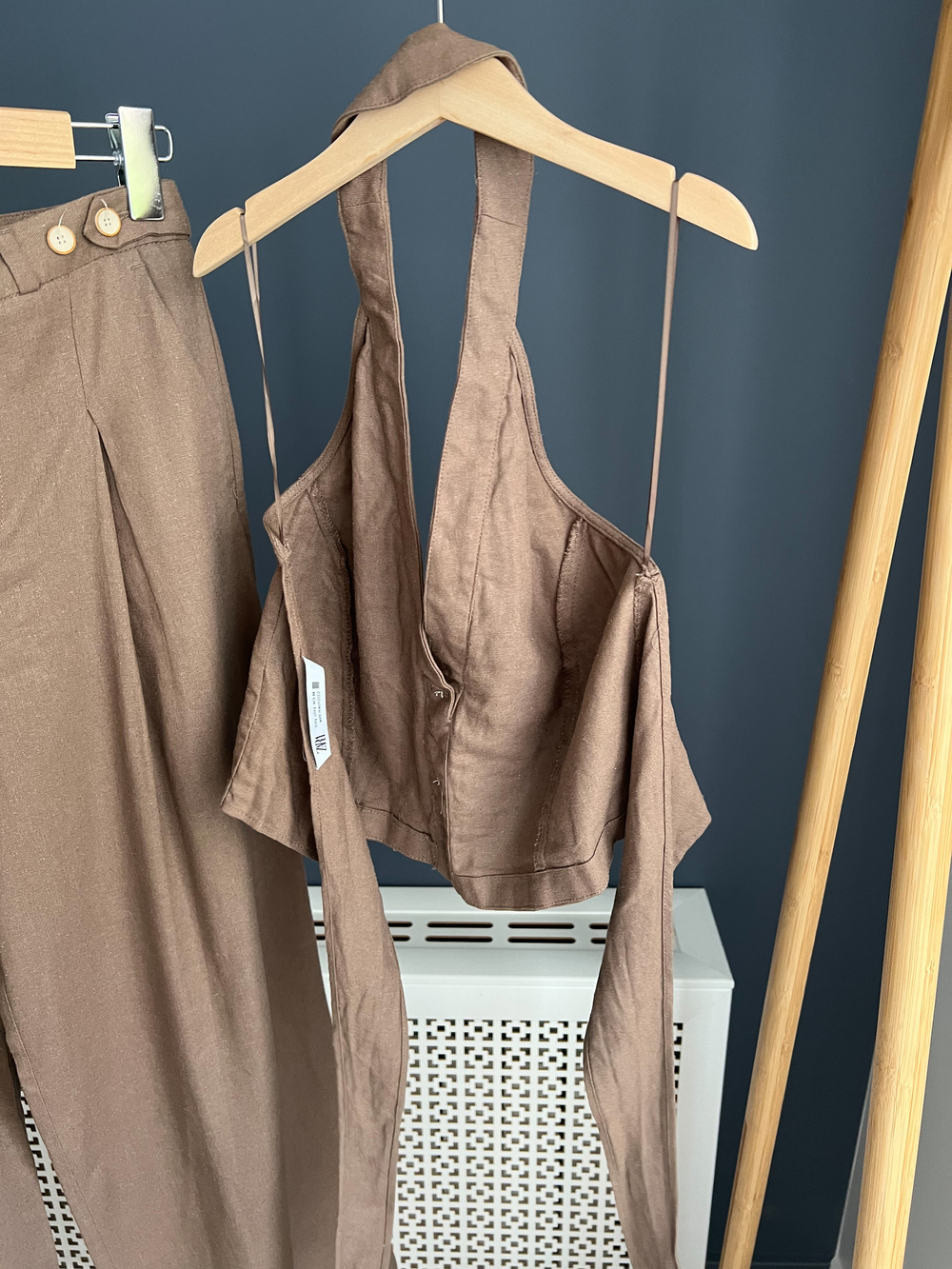 Льняной топ Zara, L