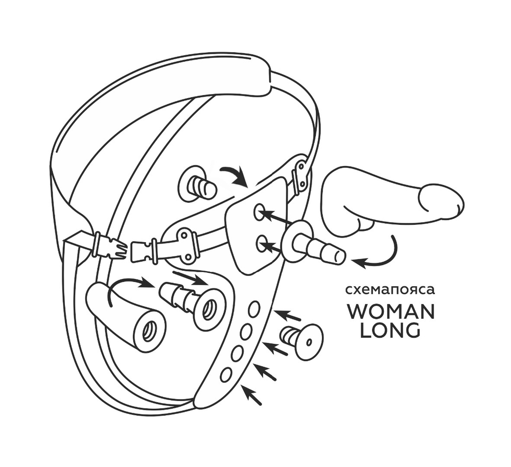 Пояс WOMAN LONG c 3 насадками 301503ru