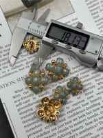 Пуговицы квадратные золотистые с эмалью тиффани