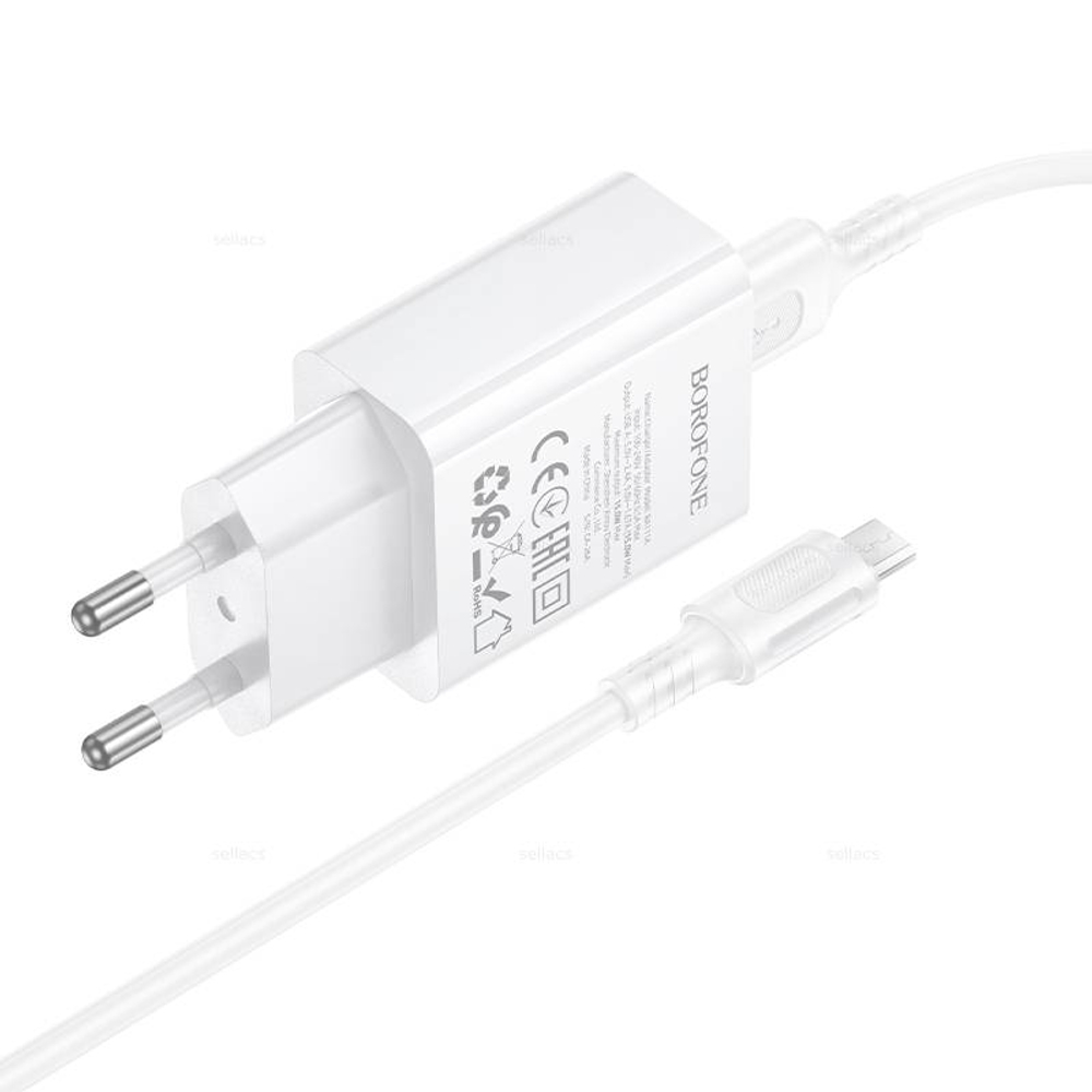 Зарядное устройство на Micro Borofone QC3.0 BA111A (white)
