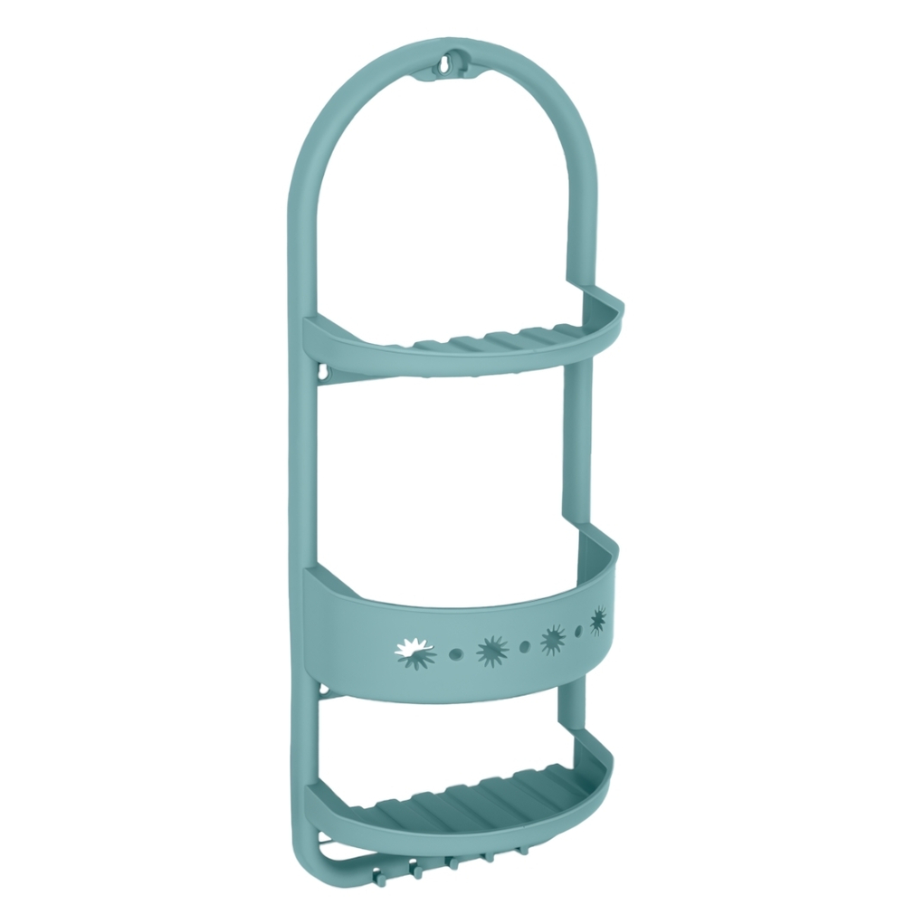 Полка для ванной комнаты подвесная 3 яруса, цвет бледно-бирюзовый