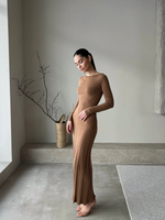 Платье ERIKA с длинным рукавом, карамель