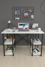 Стол рабочий с 4 полками 120х60 - белый