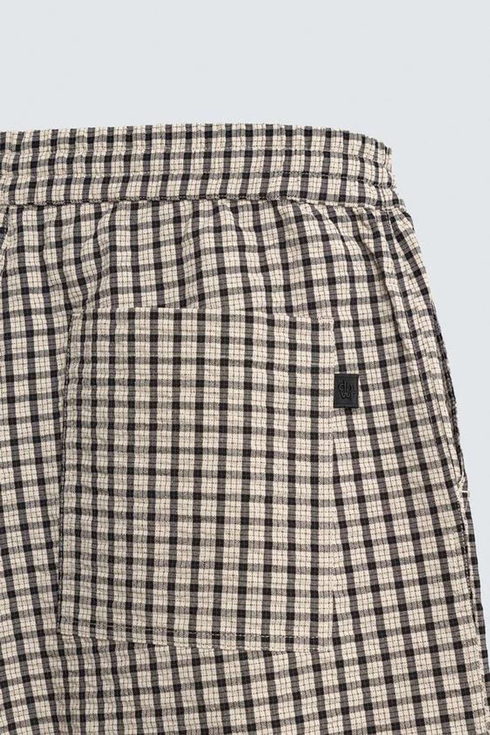 ZARA ШОРТЫ ИЗ РЕЛЬЕФНОЙ ТКАНИ В КЛЕТКУ, ЧЕРНЫЙ
