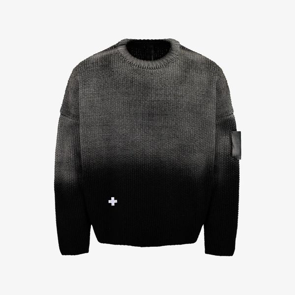 Свитер Fade Spray-Painted Heavyweight Cropped Knitted серый - фото 1