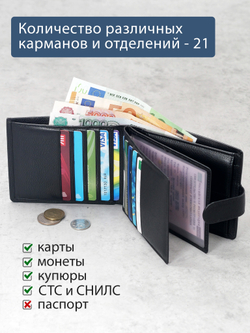 B23P006R Preto - Портмоне с RFID защитой MP