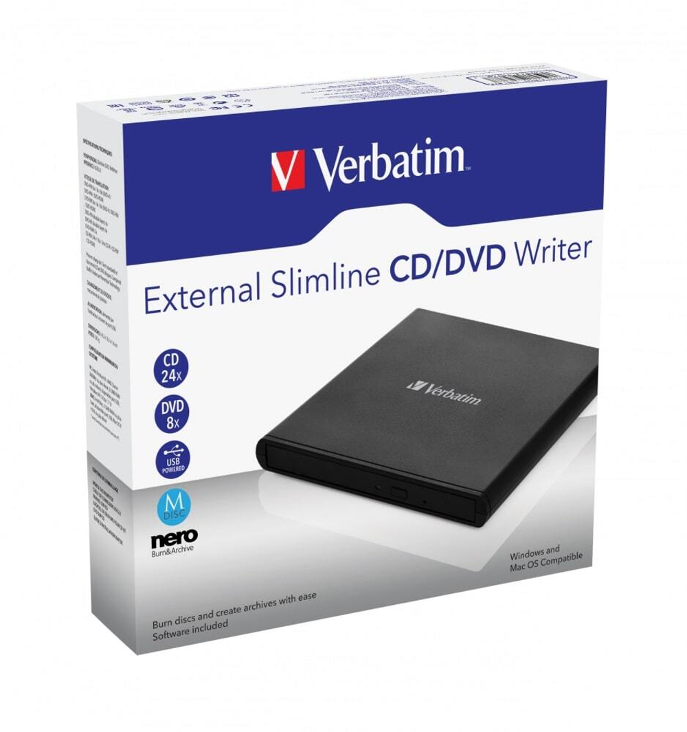 Привод CD/DVD внешний Verbatim Slimline CD/DVD Writer USB 2.0