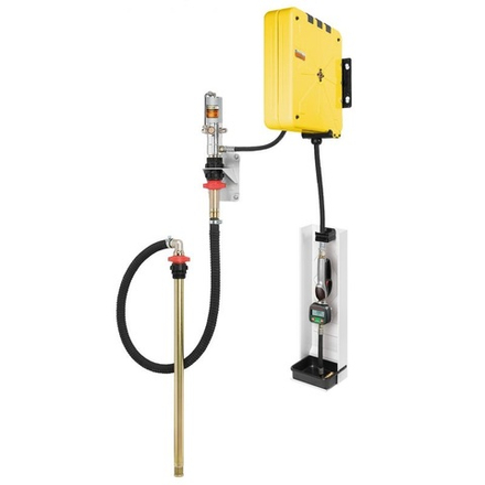 Настенный комплект для раздачи масла из бочек 180-220 кг, насос с настенным креплением 3:1, закрытая катушка 10 м, ECODORA (Италия)