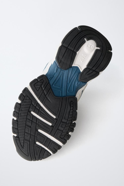 ZARA КРОССОВКИ С ДЕТАЛЯМИ ИЗ СЕТЧАТОЙ ТКАНИ, БЕЛЫЙ