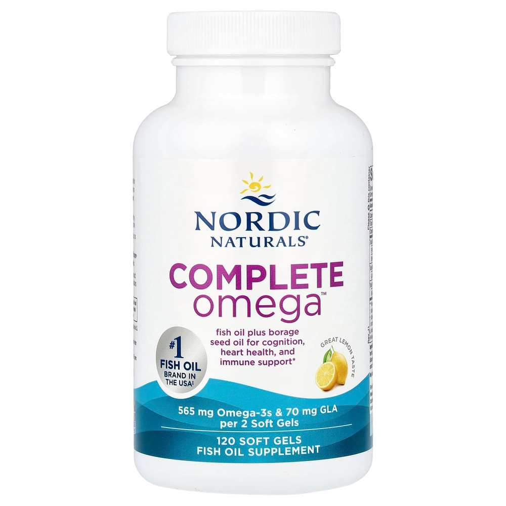 Nordic Naturals, Complete Omega™, со вкусом лимона, 120 капсул