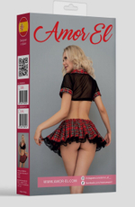 Игровой костюм дерзкой школьницы (Размер: L-XL) (Цвет: черный с красным)