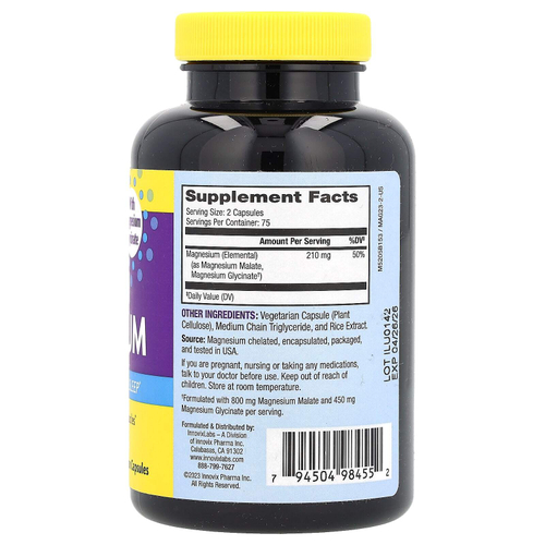 InnovixLabs, улучшенный магний, 150 вегетарианских капсул (105 мг в 1 капсуле)