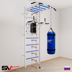 Шведская стенка Sv Sport 5453 (Турник рукоход/Брусья/Канат/Лестница/Цепь/Мешок 30кг)