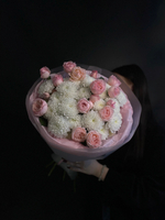 Букет Хризантема с Кустовой розой