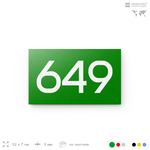 Номер на дверь 649, табличка на дверь для офиса, квартиры, кабинета, аудитории, склада, зеленая 120х70 мм, Айдентика Технолоджи