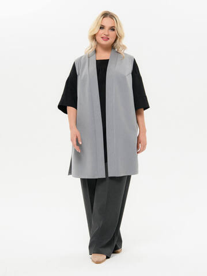 Удлинённый жилет из костюмной ткани, серый