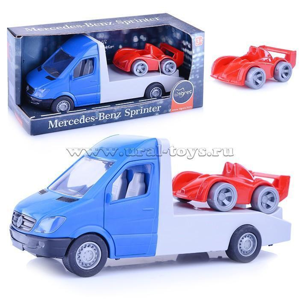 Автомобиль "Mercedes-Benz" эвакуатор синий (Тигрес)