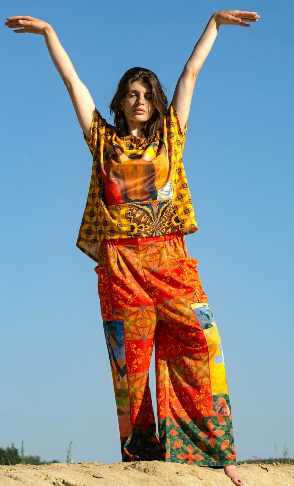 Комплект (футболка и брюки), по моитвам живописи Поля Гогена