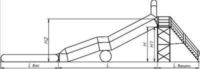 Надувная водная горка для вышки (опоры) «Радость PRO» 6*2*3 м