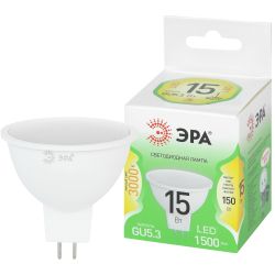 Лампа светодиодная ЭРА GREEN LINE LED MR16-15W-830-GU5.3 GL 15Вт софит теплый свет GU5.3 | Лампы cветодиодные Точечные (Софиты) (MR, PAR)
