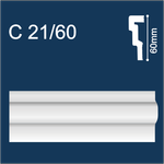 Плинтус потолочный 60*21мм "SD" 21/60 2м