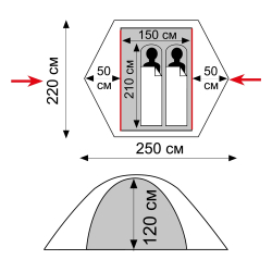 Tramp Lite Палатка Tourist 2 (песочный)