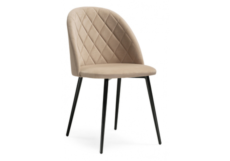 Стул на металлокаркасе Woodville Зест микровелюр 05, черный глянец, ножки черные