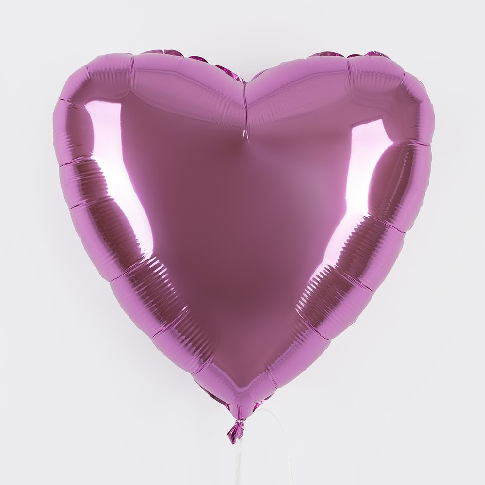 F Шар Сердце 18''/46 см, светло розовый Металлик Pink (БГ-15) 
