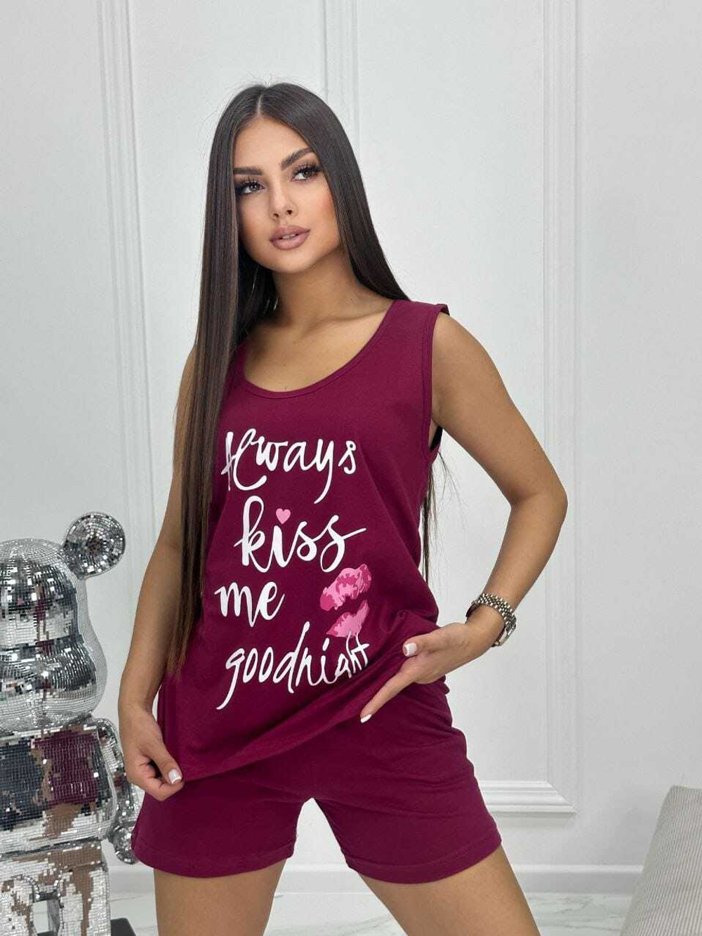 [m]Пижама х/б шорты+майка УшМ002